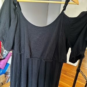 Torrid off shoulder skater dress with ruffle detail| size 3 | black